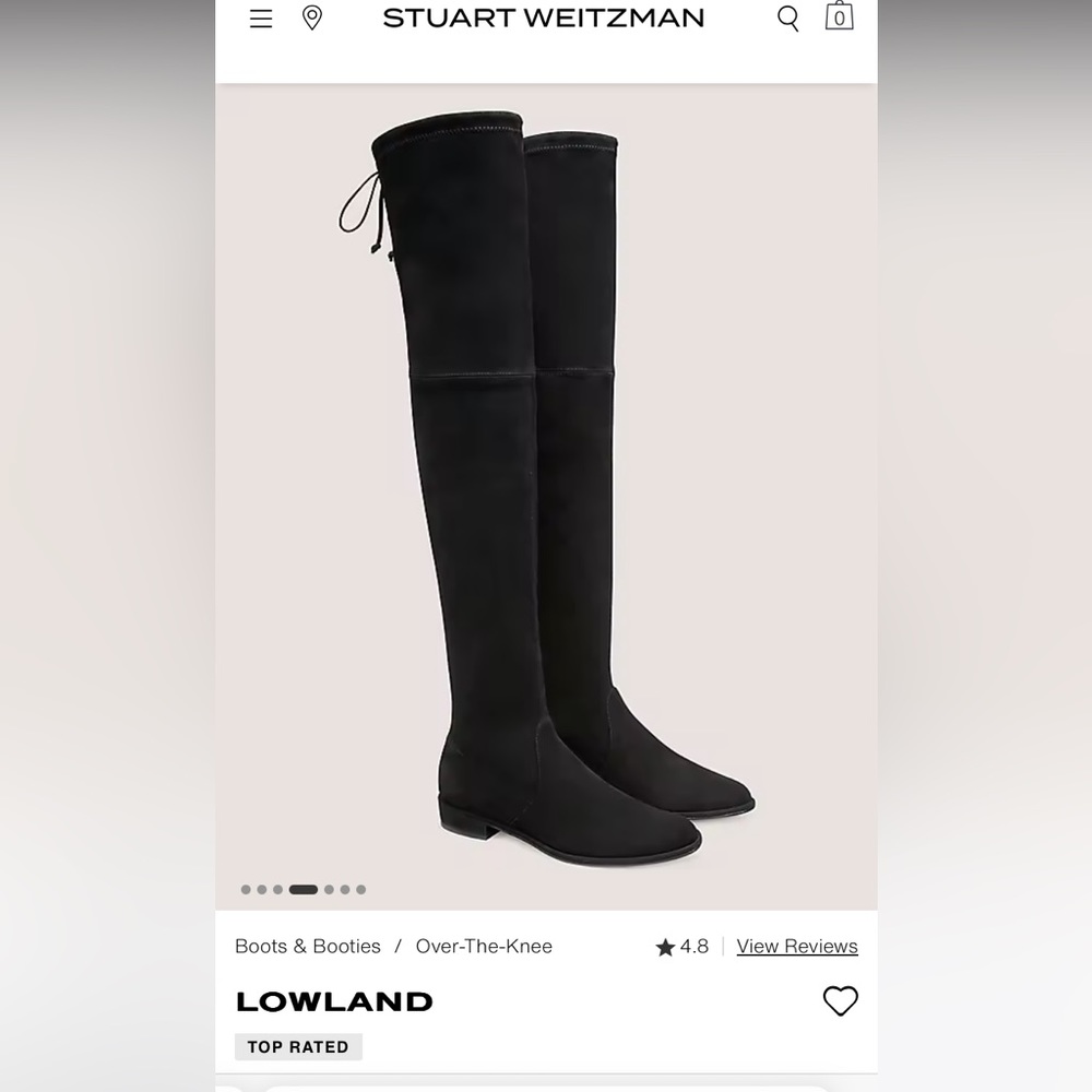 Stuart Weitzman Lowland Black Suede Microfiber boot size 6 1/2 37